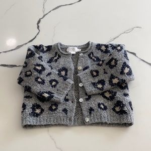 baby leopard print wool  cardigan